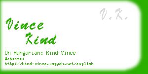 vince kind business card